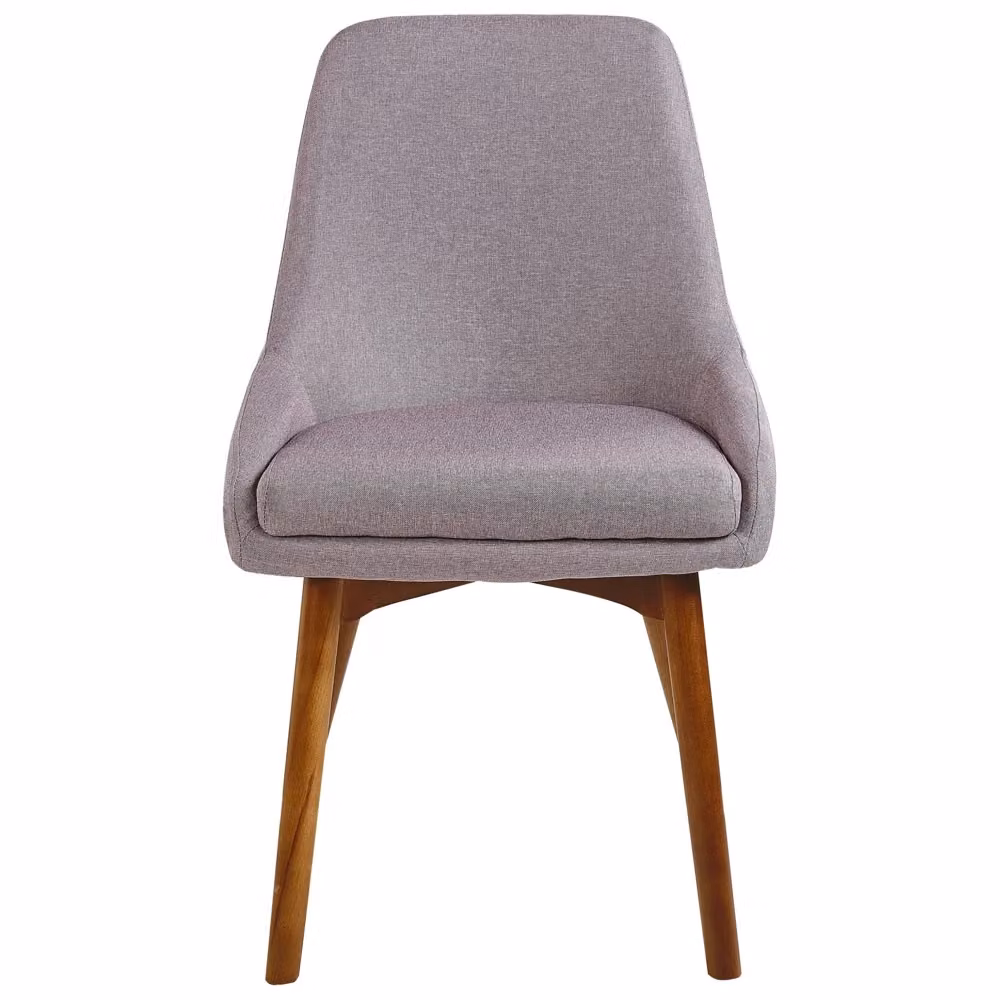 Set di 2 sedie BELIANI in tessuto grigio con gambe in legno di faggio oliato per sala da pranzo – 2
