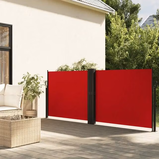 Tenda da sole laterale retrattile DESIGN IN rossa in poliestere e acciaio L: 1000 cm, H: 140 cm – 1