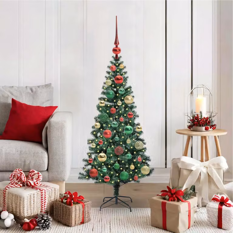 Albero di Natale artificiale vidaXL con luci LED bianco caldo verde Altezza: 120 cm
