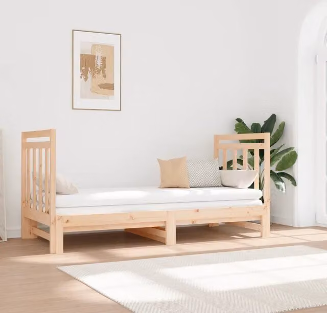 Dormeuse Estraibile 2x(90x190) cm Legno Massello di Pino 3124772