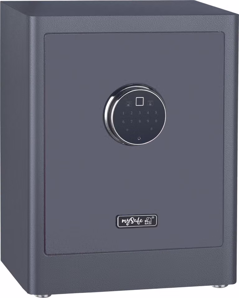 Basi 2020-0001-GREY mySafe Premium 450 cassaforte per mobili serratura a combinazione serratura a impronta digitale