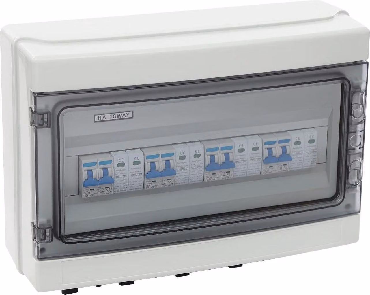 Scatola di distribuzione per stringhe fotovoltaiche per moduli solari - 4 ingressi/4 uscite - 1000 V DC - Per 4 stringhe - Impermeabile - ABS+PC+gomma - Bianco