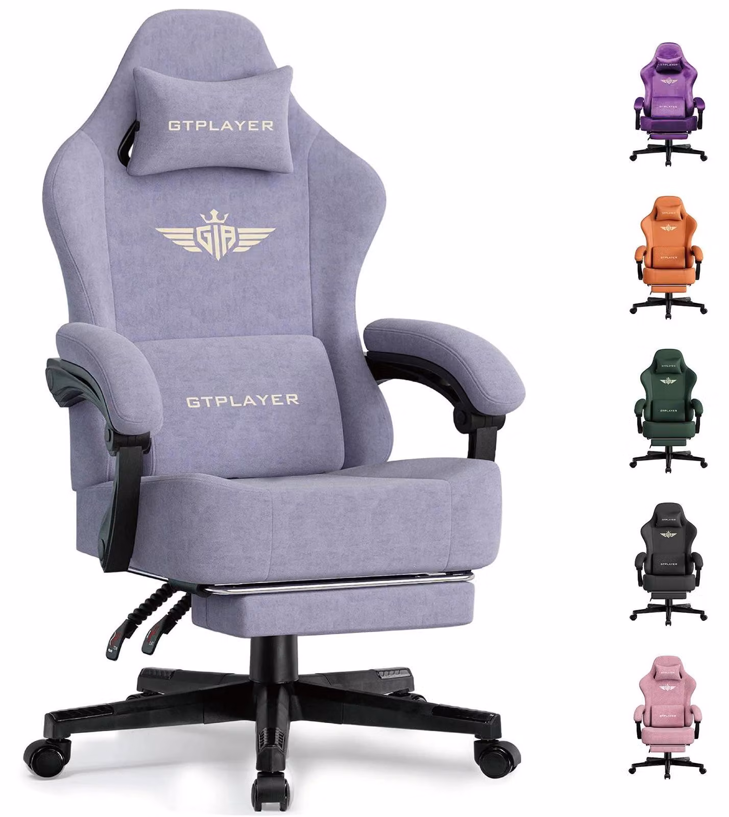 Sedia da gaming e da ufficio - Sedia girevole ergonomica GT829 - Tessuto high-tech traspirante - Regolabile in altezza - Braccioli - Rotelle - Struttura in metallo - Bianco