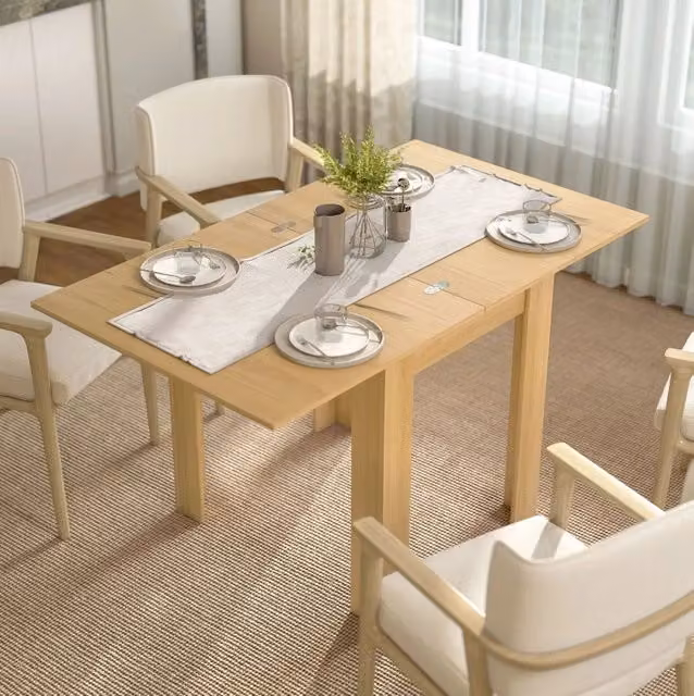 Tavolo da pranzo estensibile in legno 70–140 x 80 cm, finitura naturale