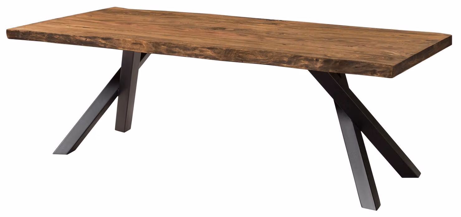 MASSIVMOEBEL24 | Tavolo da pranzo in legno di sheesham 240x100x76 verniciato naturale / gambe ad A antracite matt FREEFORM 5