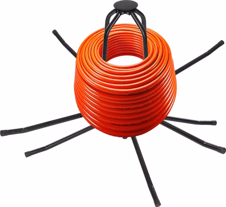 Svolgitore per tubi di riscaldamento a pavimento - Telaio di srotolamento - Pieghevole - 2 fasi - Acciaio - Altezza 53,5 cm - 8 kg - Nero