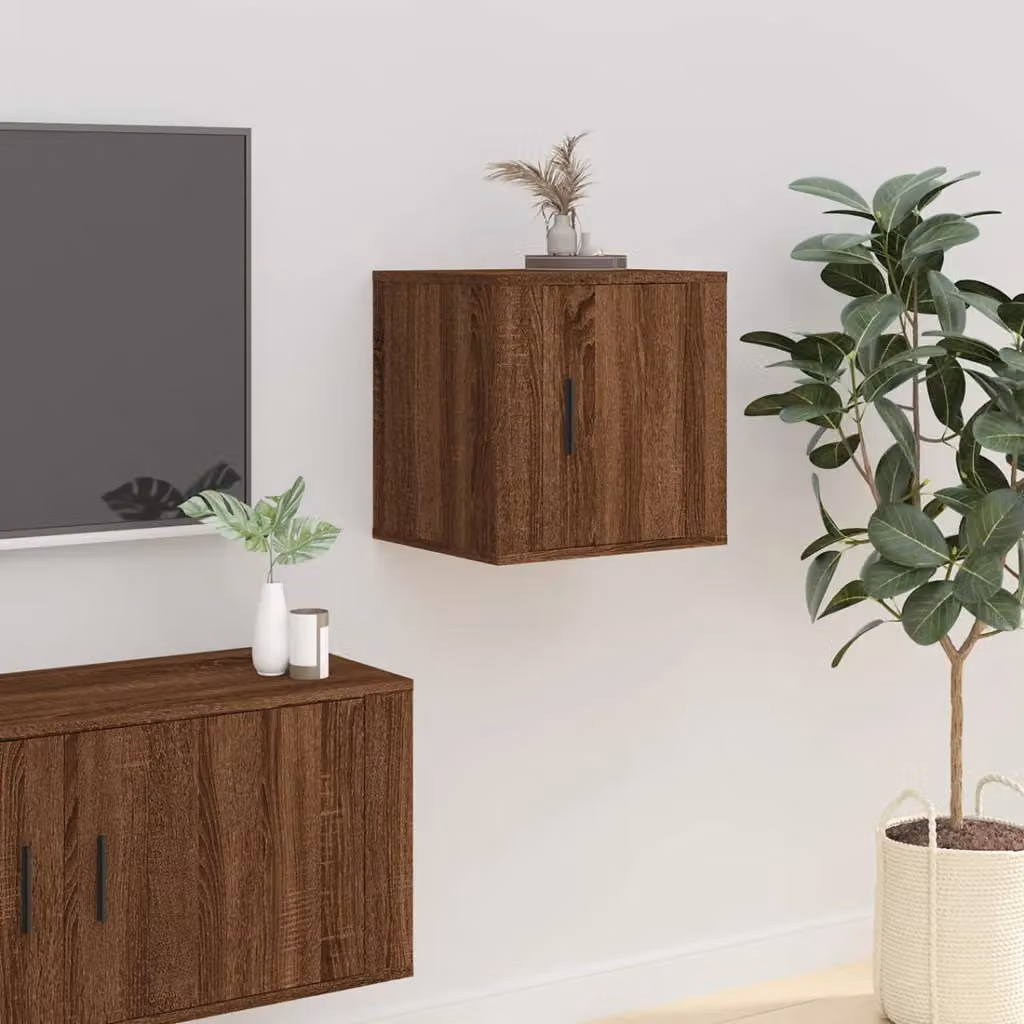 vidaXL Mobile Porta TV a Parete in Rovere Marrone, L 40 cm x P 34,5 cm x H 40 cm