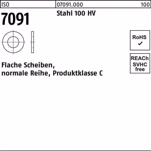 Dischi Reyher ISO 7091 acciaio 10 070910000100000 (1000 pezzi)