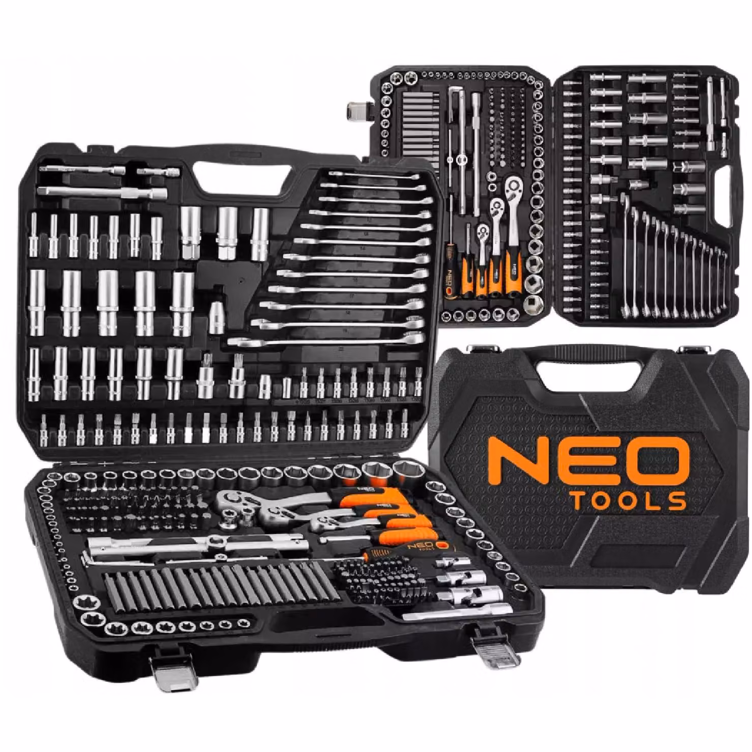 Neo Tools Valigetta portautensili da 300 pezzi da 1/2", 3/8" e 1/4"