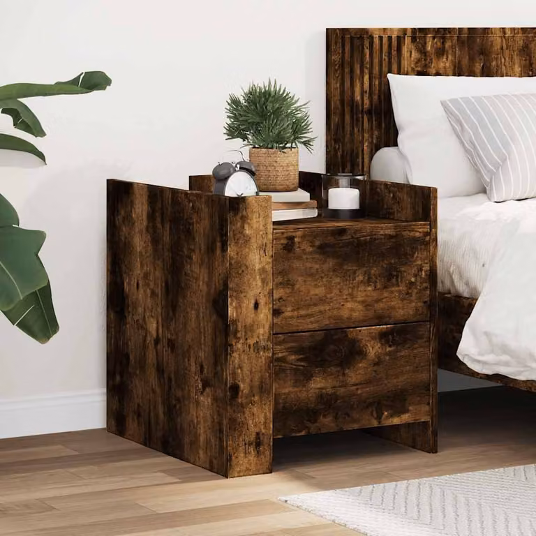 Comodino moderno vidaXL in legno color marrone opaco L: 45 cm, P: 50 cm, H: 50 cm