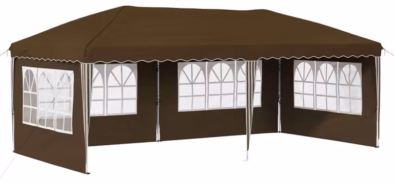 Tenda per feste a pop-up 575 x 289 x 245 cm Tortora