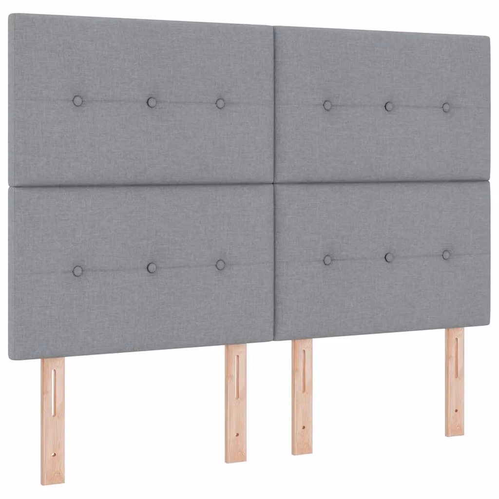 Letto moderno vidaXL con molle a tasche e testiera imbottita in tessuto grigio L/P/H: 140 x 200 x 143 cm – 2