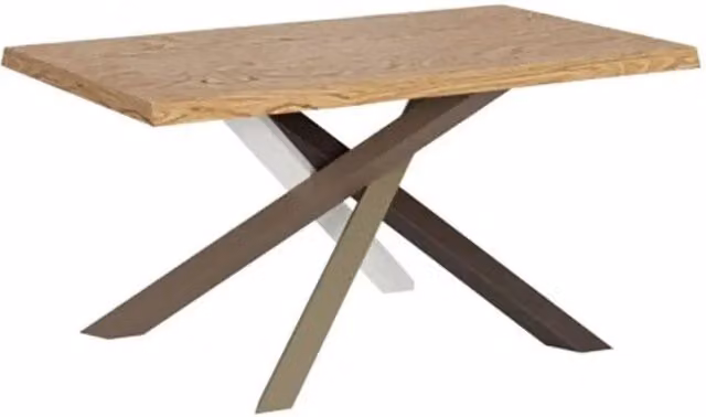 Tavolo allungabile moderno Itamoby in rovere e metallo, L/P/H: 160-210 x 90 x 75 cm, colore antracite e marrone
