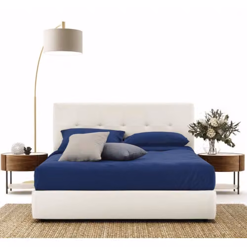 Letto imbottito matrimoniale fisso o con contenitore Bali - Rimar