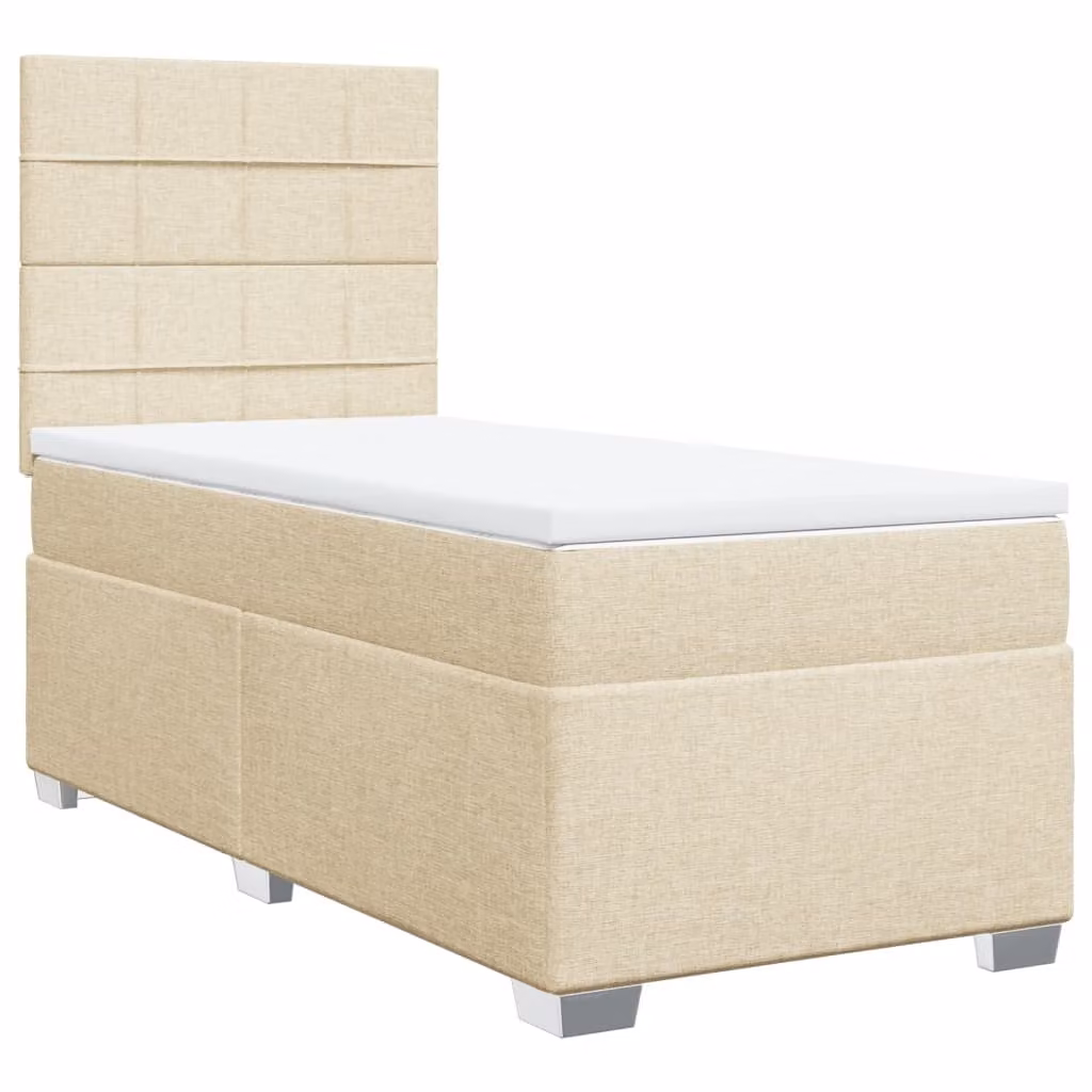 Giroletto a Molle con Materasso Crema 80x200 cm inTessuto