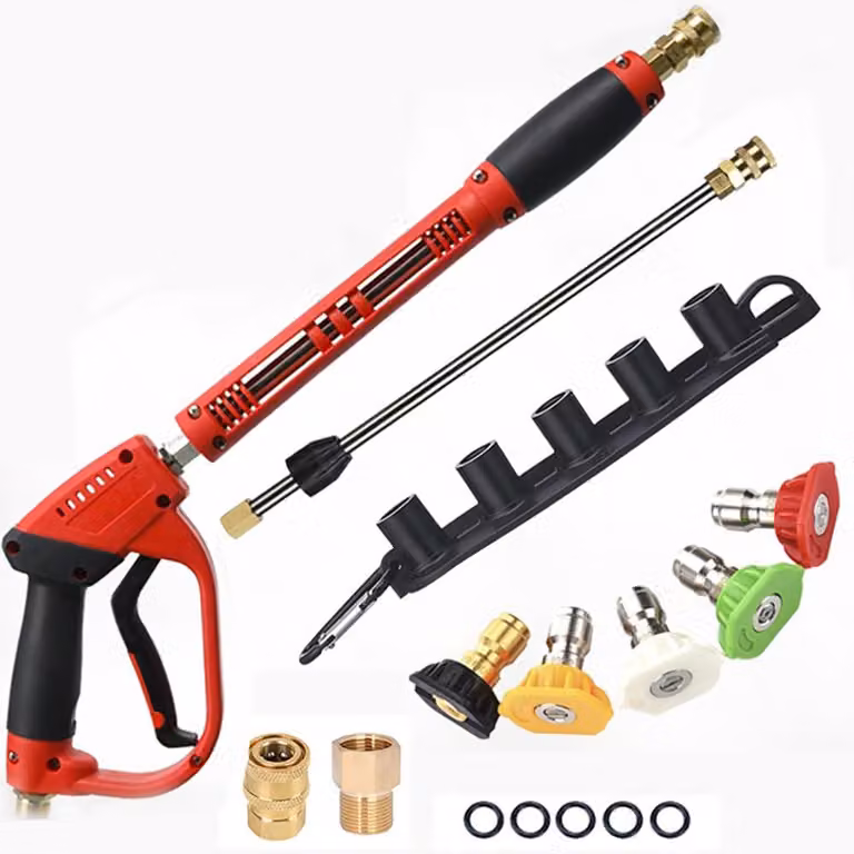 Idropulitrice, pistola per idropulitrice, 5000 psi con 5 accessori