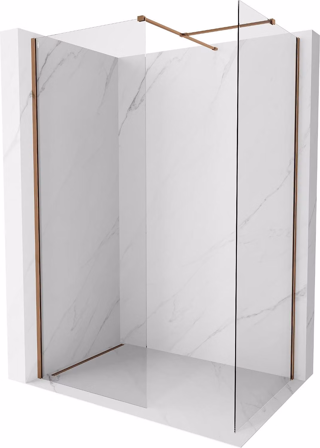 Mexen Kioto-X parete doccia Walk-in 150 x 110 cm, trasparente 10 mm, oro rosa - 800-150-202-60-00-110-X