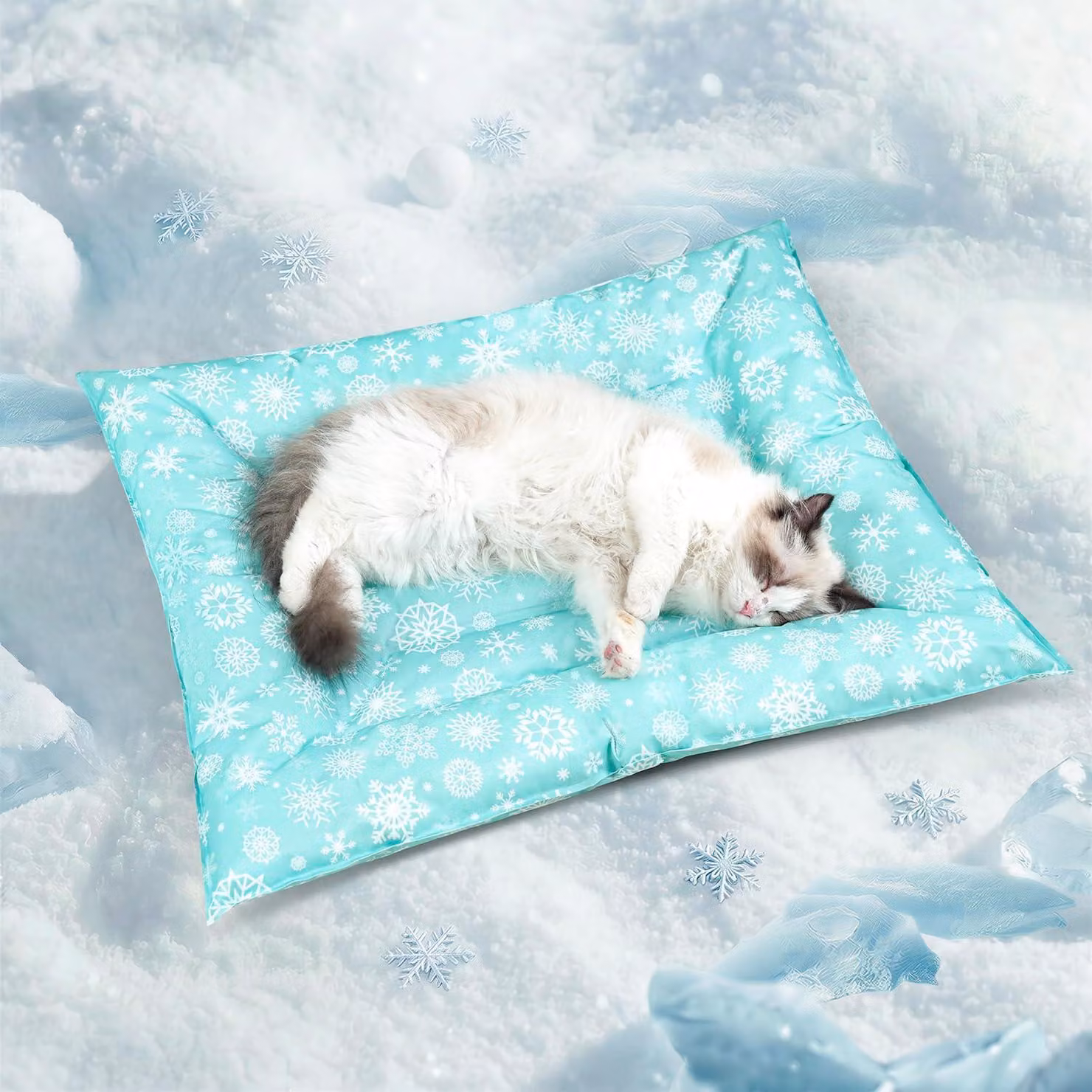 Tappetino refrigerante per animali domestici con bordo rialzato, auto-raffreddante, dimensioni 66x56 cm