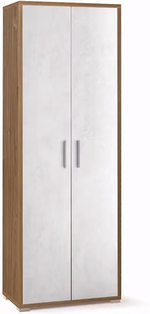 Armadio mobile 2 ante 71x41x199h cm in kit di montaggio colore Noce Stelvio e Ossido bianco