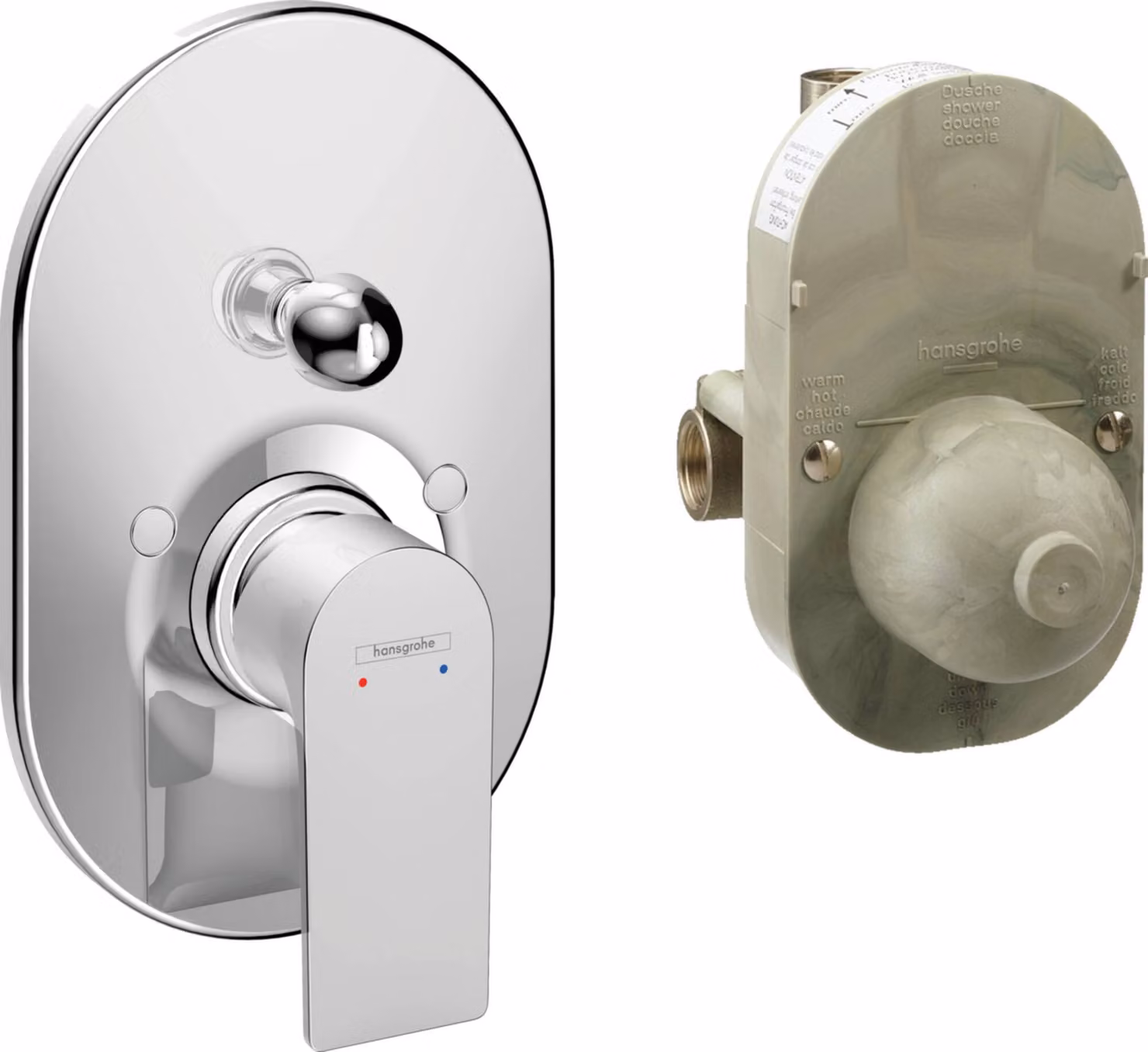 Hansgrohe Rebris E - Miscelatore da parete per vasca con corpo, cromo 72458000
