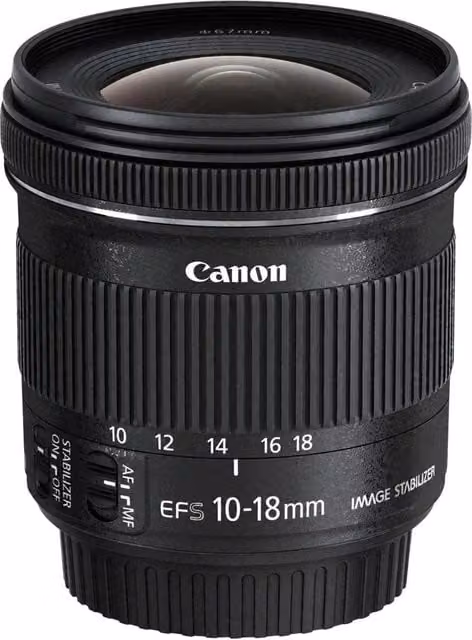 Obiettivo ultra-ampio Canon EF-S 10-18mm f/4.5-5.6 IS STM nero con paraluce EW-73C e panno per la pulizia – 1