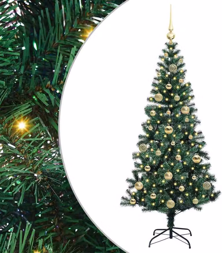 Albero di Natale artificiale con luci integrate Verde 150 cm