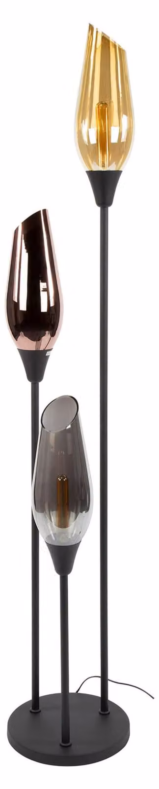 Lampada da terra FURNLUX Cocoon oro, rame e argento 35 cm / Colore principale: nero / Dimensioni: 35 x 168 x 35 cm