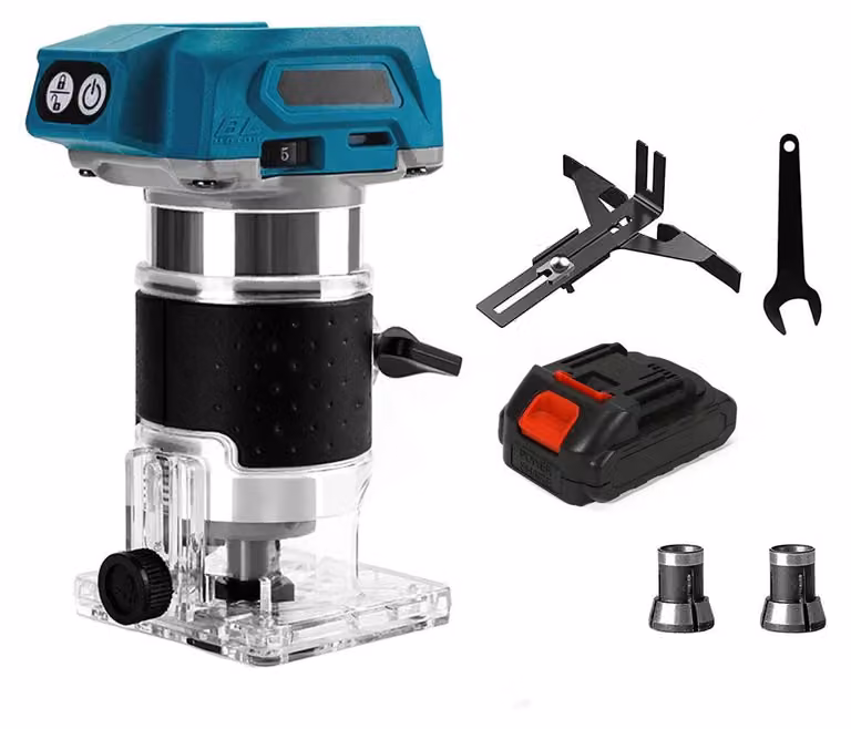 Fresatrice senza spazzole per legno - Macchina per la lavorazione del legno - Elettroutensile per la lavorazione del legno - Trimmer - Utensile per intaglio del legno