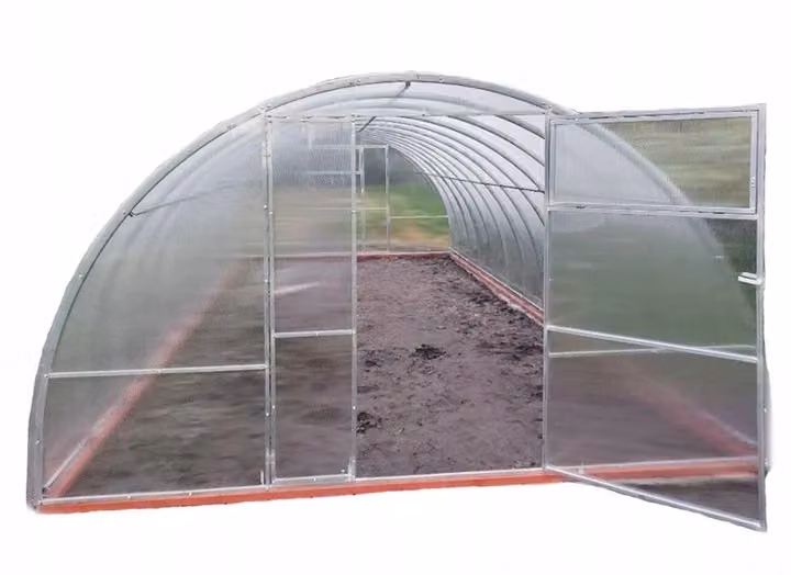 Serra da giardino SOFIA con rivestimento in policarbonato trasparente e struttura in acciaio zincato, L: 6 m, P: 3,5 m – 2
