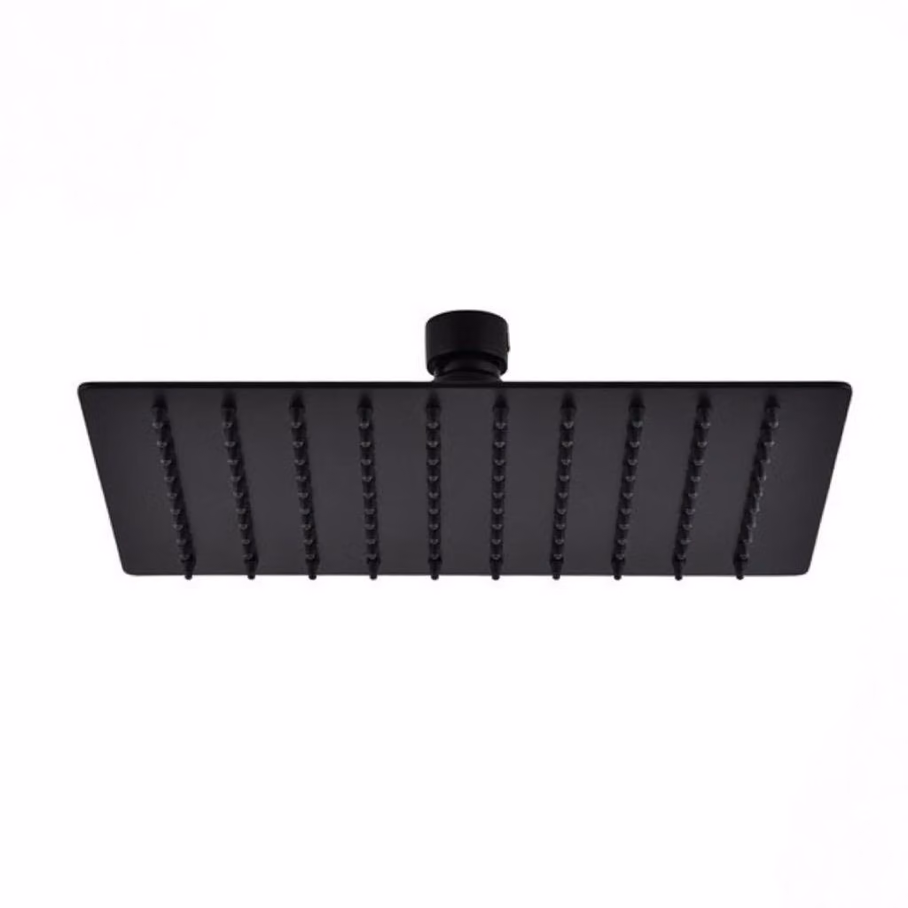 Soffione doccia ultraslim quadrato acciaio inox 20x20 cm SPAGNA - Nero Opaco