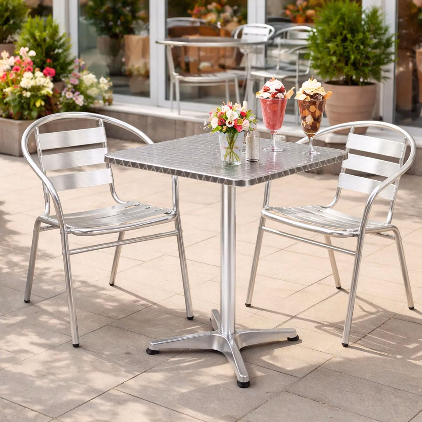 Set da bistrot 3 pezzi in alluminio