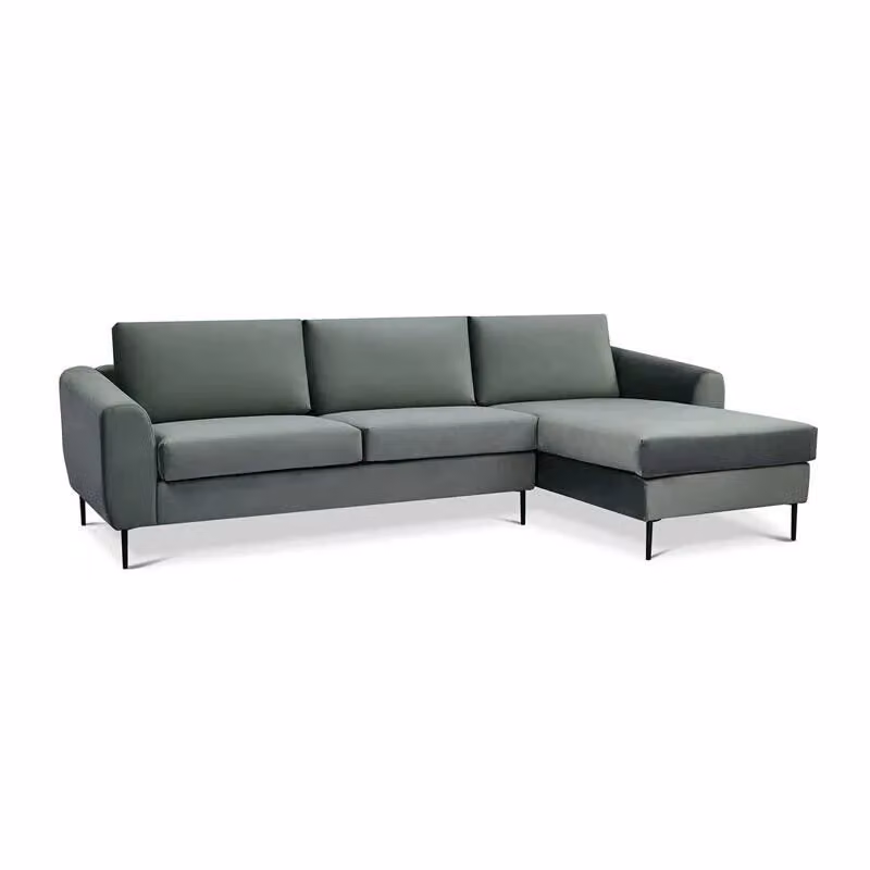 Divano con chaise longue Cosma Gregory moderno in tessuto grigio L/P/H: 280 x 85 x 97 cm – 3