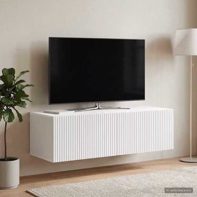 Mobile Porta TV da Muro vidaXL Bianco Moderno L 98 cm x P 41 cm x H 30 cm