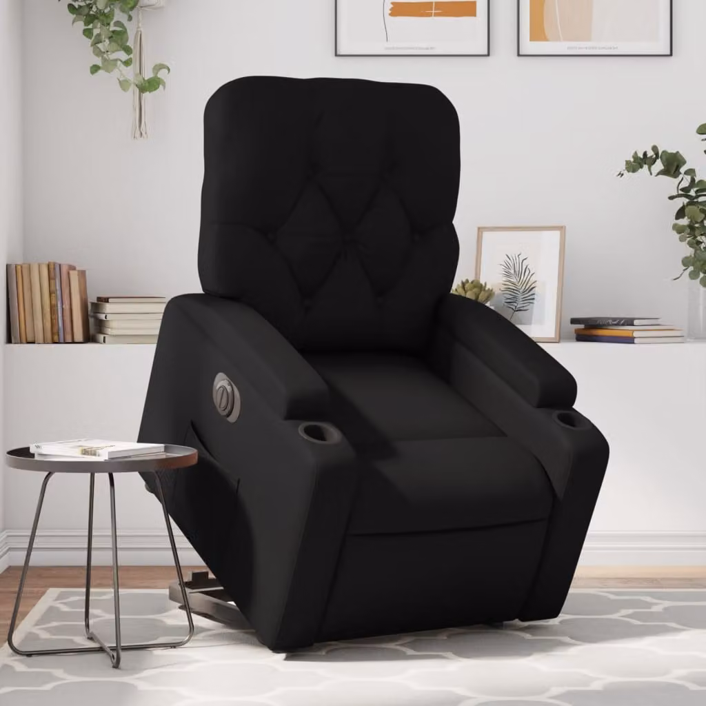 vidaXL Poltrona Alzapersona Reclinabile Elettrica Nera in Similpelle con Braccioli – 1