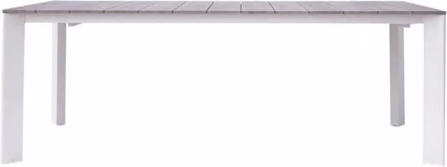 Tavolo da giardino Arenzano Moia in alluminio bianco con top effetto legno