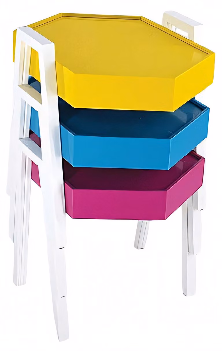Mehrfarbiges Holz Couchtisch-Set modern und stilvoll