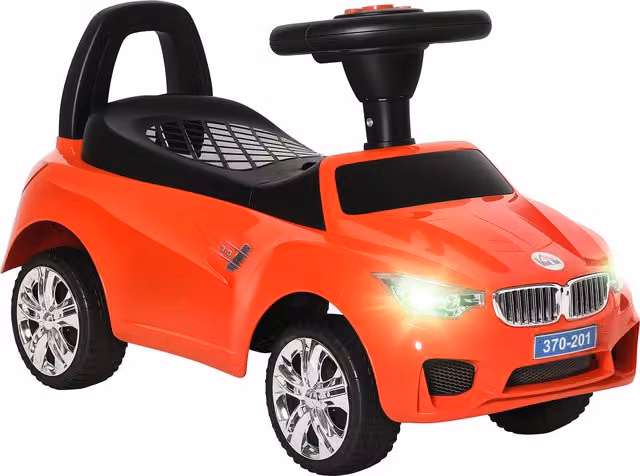 Macchinina Cavalcabile HOMCOM con Volante, Fari e Musiche per Bambini dai 18 ai 36 Mesi, Rosso – 1