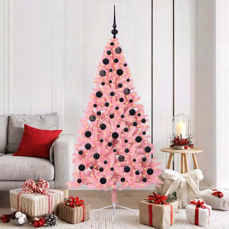 Maison Exclusive - Albero di Natale artificiale preilluminato Rosa 180 cm PVC