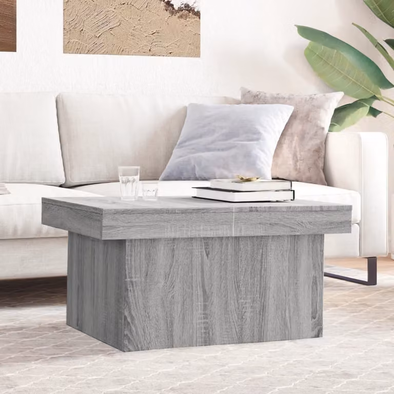 vidaXL Tavolino da Salotto Moderno in Legno Multistrato Grigio L: 100 cm, P: 55 cm, H: 40 cm