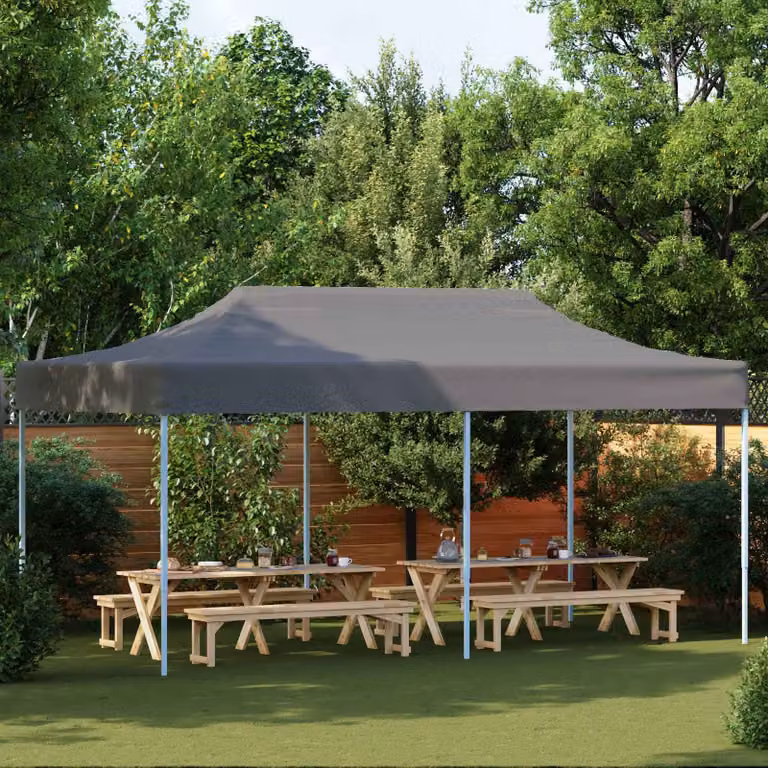 Tenda Party vidaXL in tessuto Oxford e acciaio, colore Antracite, L: 291 cm, P: 580 cm, H: 315 cm