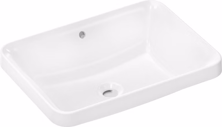 hansgrohe Xuniva Q lavabo encastré, SmartClean, avec trop-plein, sans trou pour robinet, 550x400mm, blanc, 61066450, 61066450
