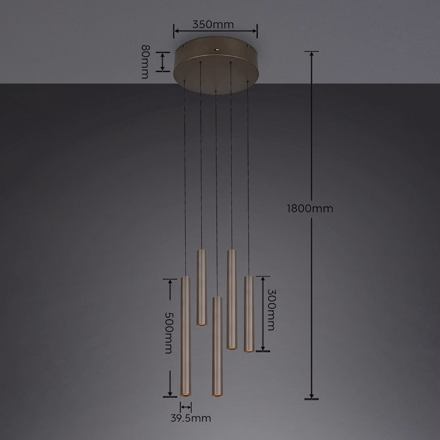 Trio Lighting Lampada a sospensione Arimato, Alluminio / Grigio / Zincato, Soggiorno / Sala da pranzo, Metallo, Moderno, Lampada a sospensione