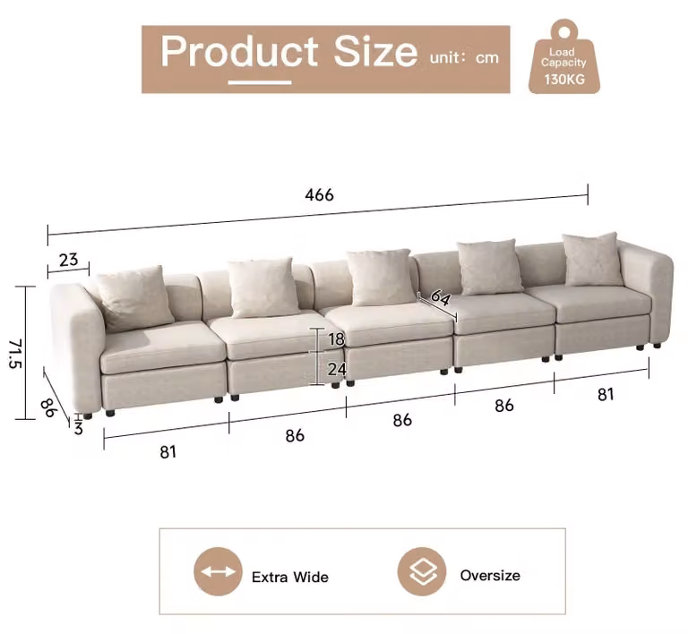 Divano modulare - Divano ad angolo - Divano a 3 posti - Divano - Divano letto - Comfort extra - Montaggio semplice
