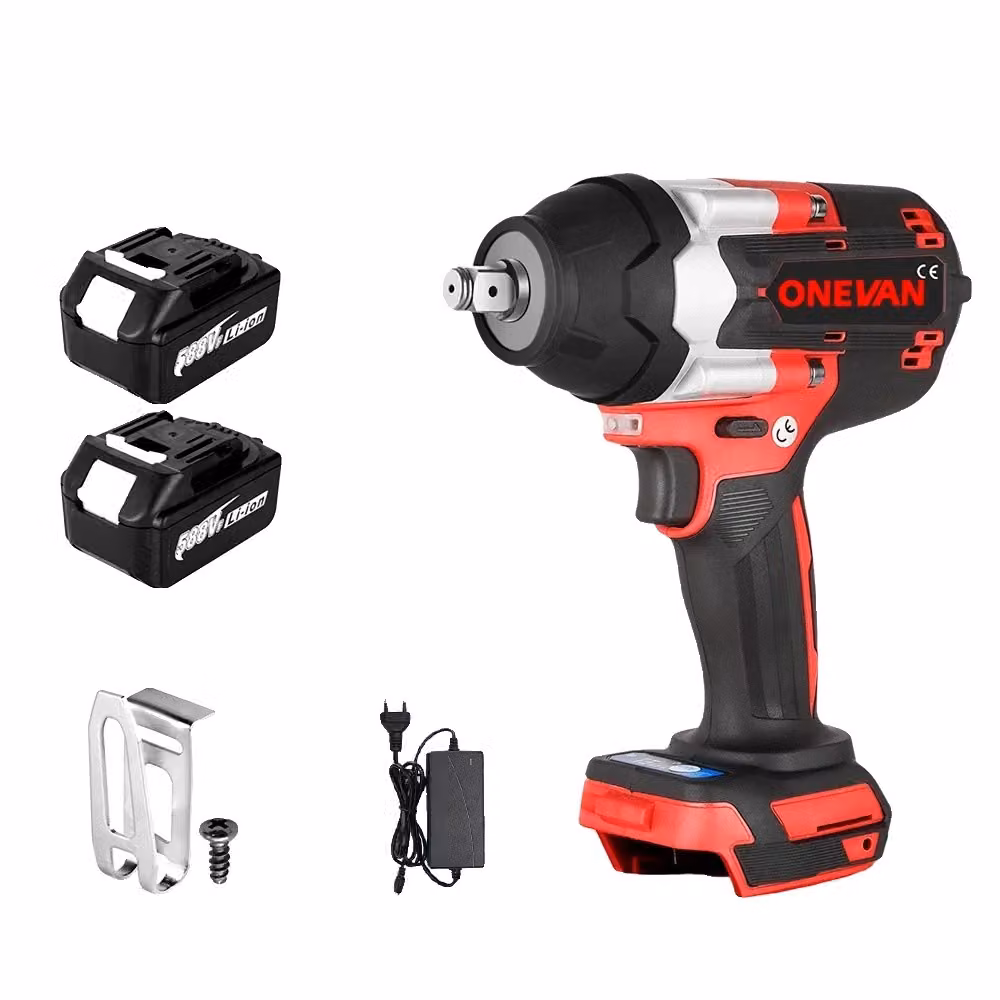 Avvitatore a impulsi elettrico a batteria, coppia 1800NM, controllo a 3 velocità, motore brushless, 2 batterie spina EU A
