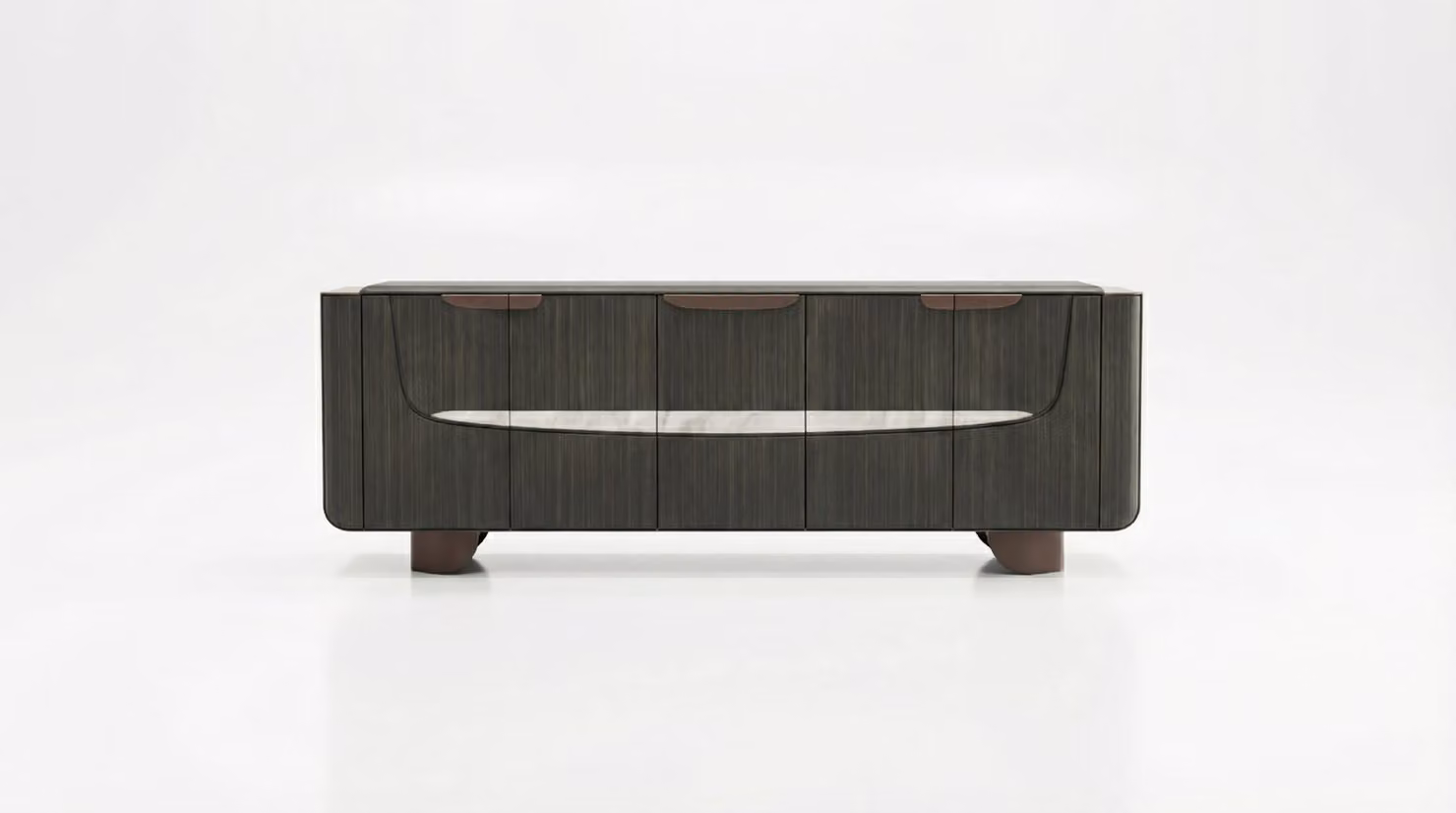 Comodino esclusivo in legno scuro, con design elegante e ampio spazio di stoccaggio