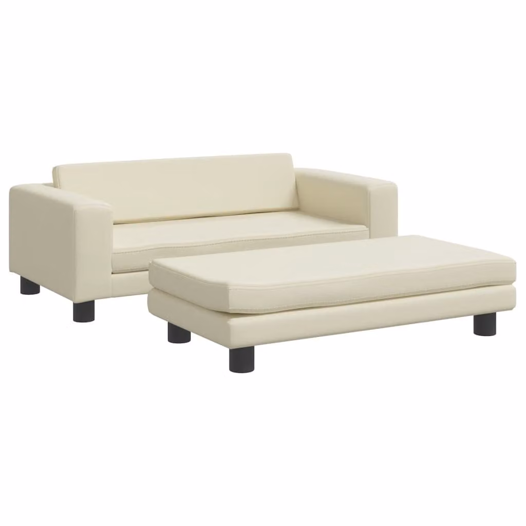 Lettino per Cani con Estensione Crema 100x50x30cm in Pelle finta