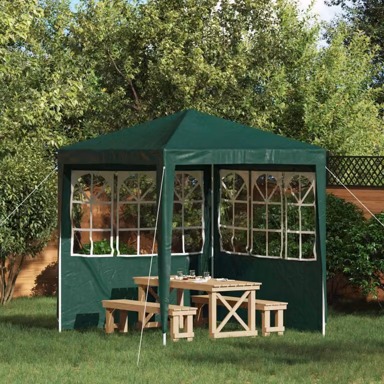 Maison Exclusive - 2 pannelli laterali per tenda da festa, dimensioni 200 x 195 cm, colore verde, realizzati in polietilene (PE) e acciaio