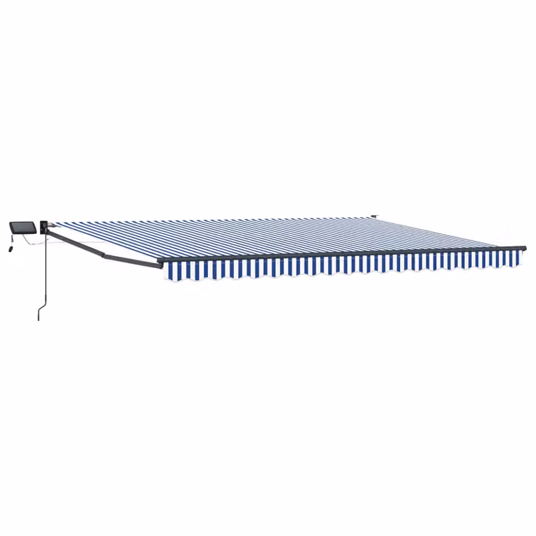 Tenda retrattile manuale con LED vidaXL in poliestere e acciaio, L: 4,5 m x P: 3 m