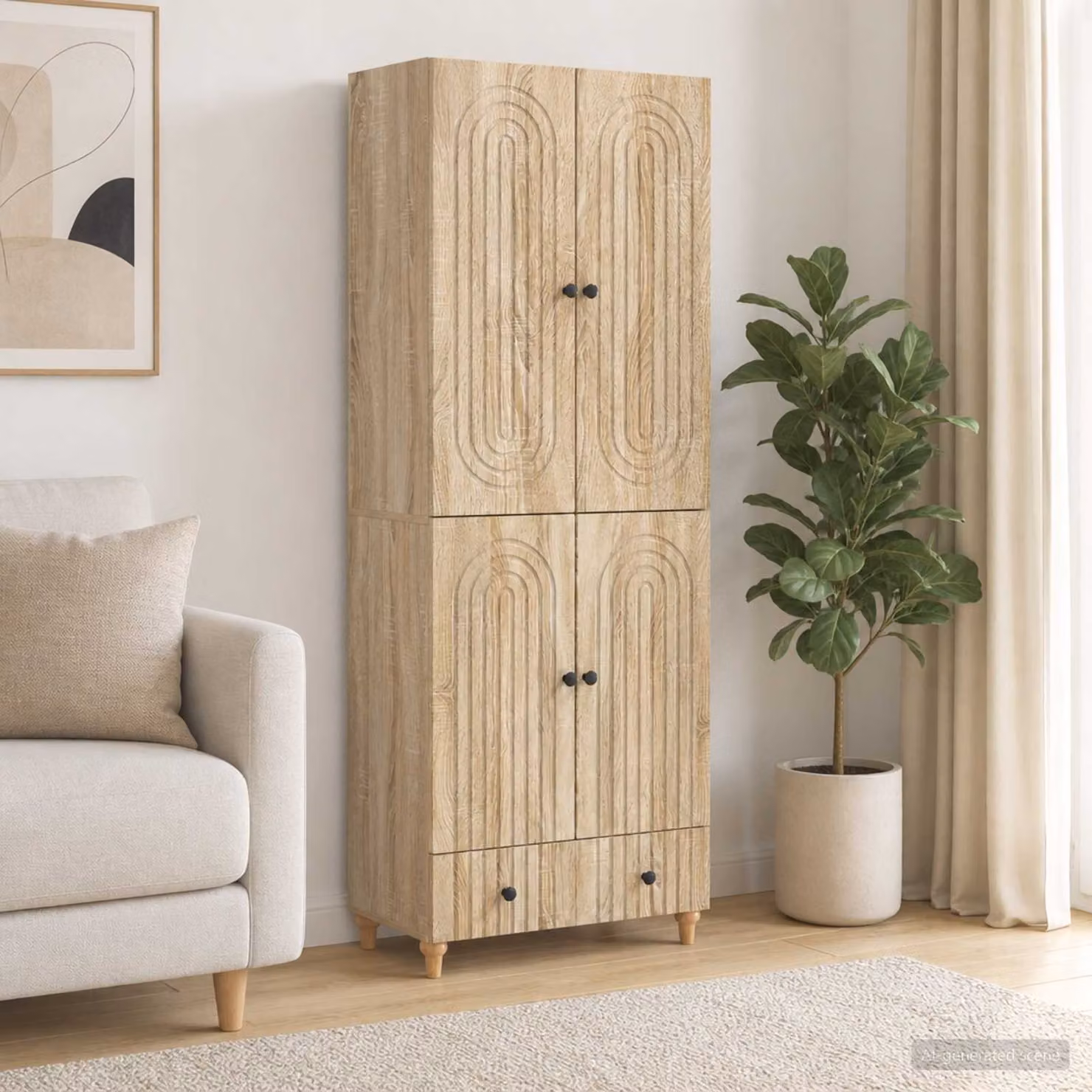 Set di 2 armadi moderni vidaXL in legno marrone con ante a battente e ripiani interni per soggiorno o ufficio in casa