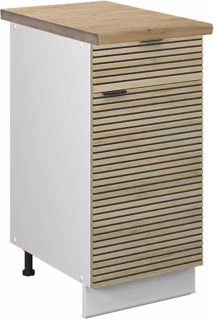 Mobiletto base per cucina Fame-Line Pannello in quercia/Bianco 40 cm, PL Rovere Vicco
